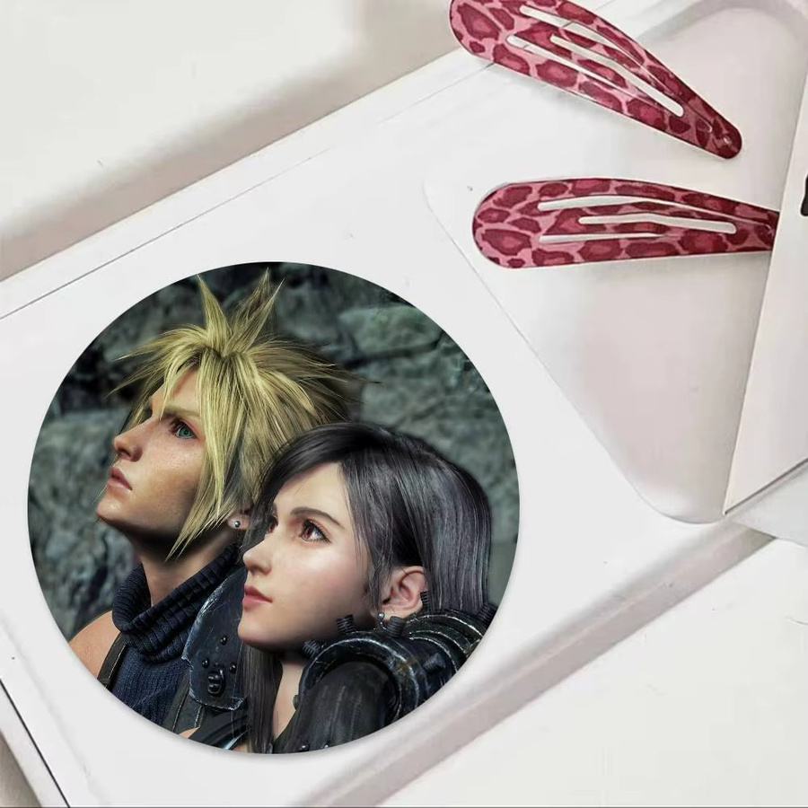 Final Fantasy VII Anstecknadel, rundes Abzeichen, Weißblech, Unisex - Bild 4