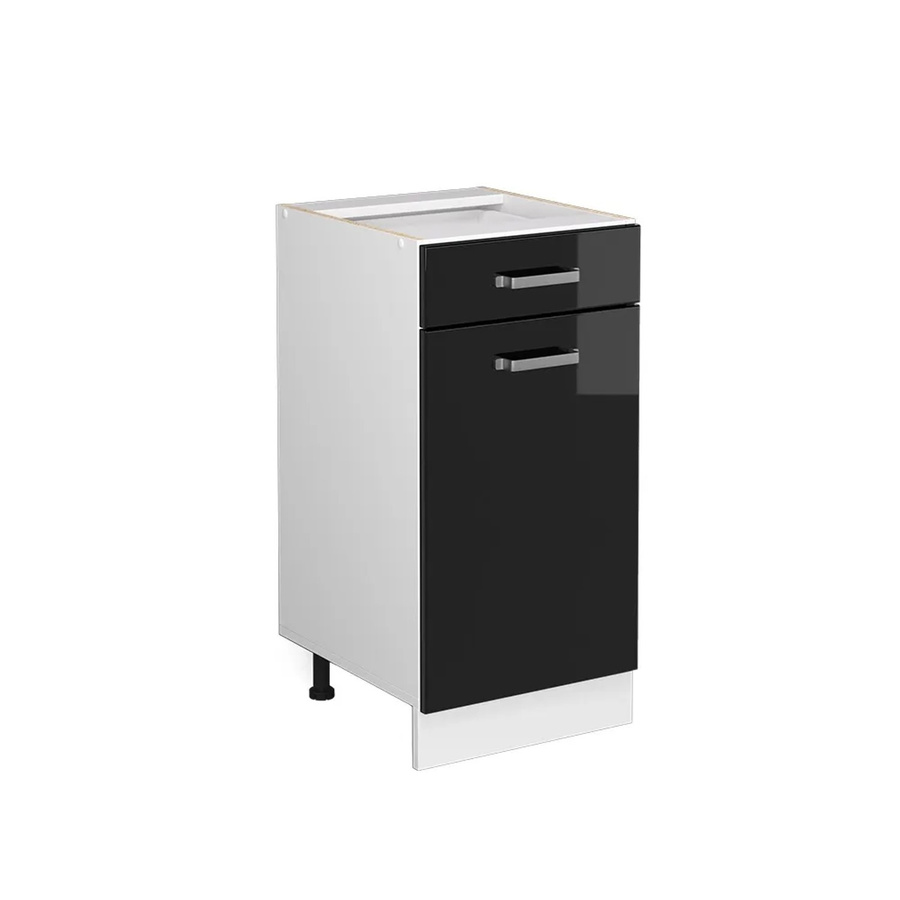 Vicco Küchenschrank R-Line Schubunterschrank in Weiß und Schwarz mit Hochglanz-Finish, Breite: 40 cm - Bild 3