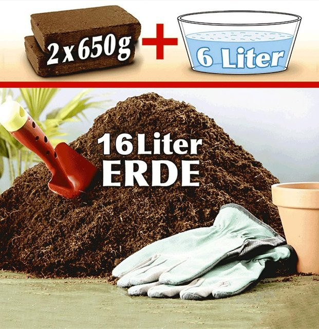 Kokos-Faser Pflanzerde mit 16 Litern Volumen - Bild 1