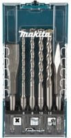 Makita SDS-plus Meißel- und Hammerbohrer-Set, 6-teilig, Farbe: Silber - Bild 1