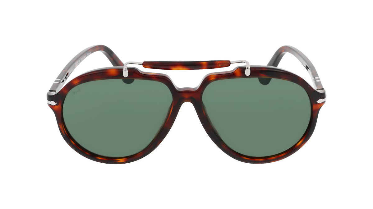Persol PO0202S Sonnenbrille, Vollrand, quadratisch, Acetat, Unisex, braun, grün - Bild 1