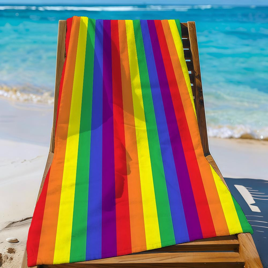 Schnelltrocknendes Regenbogen Strandtuch Multicolor B: 30 cm, H: 60 cm - Bild 1