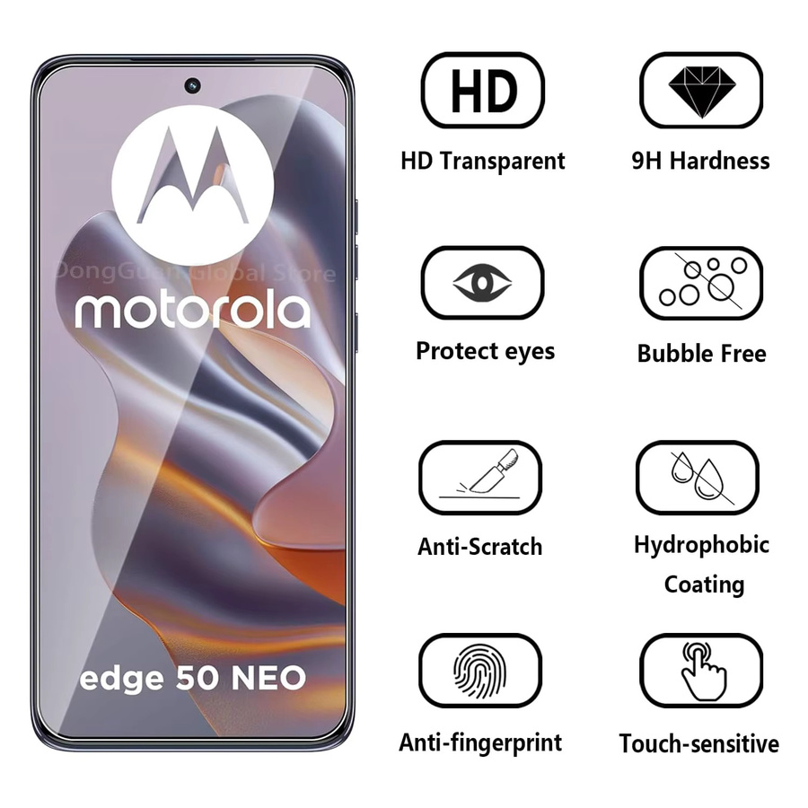 Motorola Moto Edge 50 Neo Displayschutzfolie aus gehärtetem Glas, transparent, 2/3/4 Stück - Bild 2