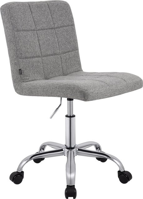 CLP Arbeitshocker Darfield höhenverstellbar mit Lehne und Rollen, ergonomischer Arbeitsstuhl grau, 360 Grad drehbar - Bild 1