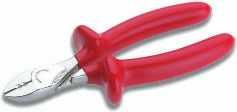 Cimco Werkstatt Abisolier-Seitenschneider rot, Länge: 160 mm - Bild 1