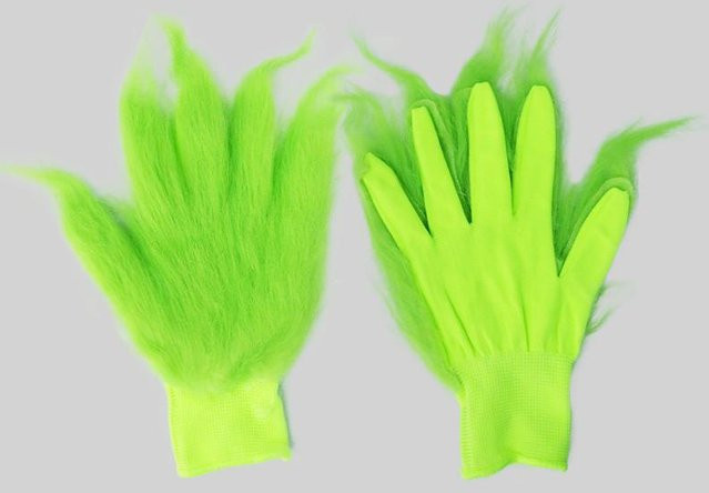 FluxAtelier Grinch Maske und Handschuh-Set, Grün - Bild 1