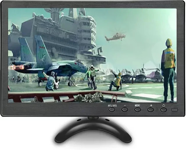 QXNY 10,1 Zoll IPS LCD Monitor in Schwarz mit HDMI, VGA, AV und BNC Eingang für PC, Computer, CCTV und Raspberry Pi - Bild 1
