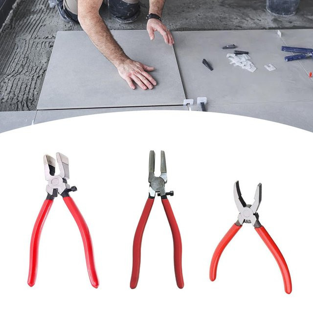 Homyl Glaslaufzange in Rot als robustes Glasschneidewerkzeug für Buntglas und Fliesen - Bild 1