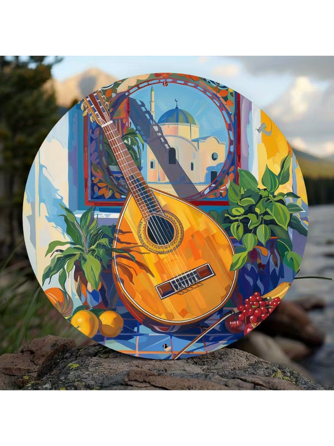 CIFBUY Metall-Wandschild Griechische Bouzouki Dekoration aus Eisen in Mehrfarbig für Garten, Bar und Fenster - Bild 6