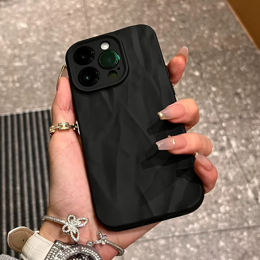 Silikon Handyhülle mit Falten-Design für iPhone 15 14 13 12 11 Pro Max SE X XS XR 8 7 Plus in verschiedenen Farben - Bild 1