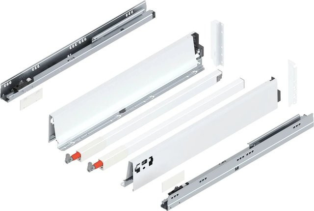 Blum D-Reling Tandembox antaro Vollauszug Seidenweiß 1 Paar mit 500 mm Auszugslänge und 30 kg Tragkraft - Bild 1