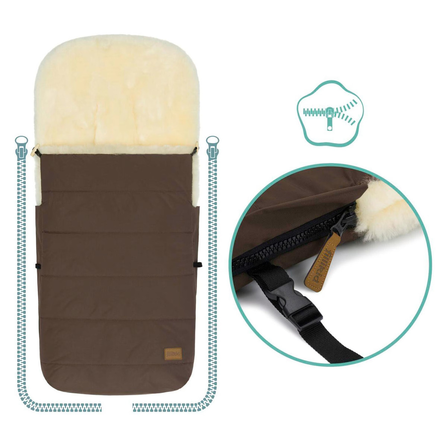 Babycab Winterfußsack Lille aus Lammfell für Kinderwagen und Buggy, braun - Bild 2