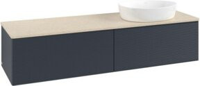 V&B Waschtischunterschrank Antao mit Frontstruktur und Beleuchtung in Botti Matt Blau lackiert, B/T: 160 x 50 cm - Bild 1