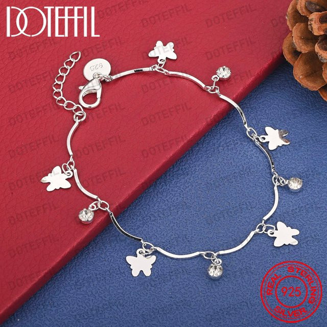 DOTEFFIL Armband, 925 Silber, Zirkonia, Damen, Schmetterling - Bild 1