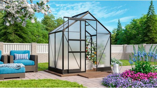 VITAVIA Gewächshaus Apollo Plus 2500 aus Aluminium in Grau, B/H/T: 195 x 209,5 x 131 cm - Bild 1