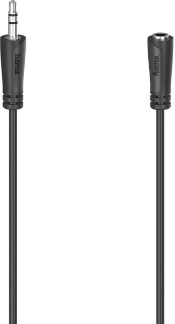Hama Stereo Audio-Verlängerungskabel mit 3,5-mm-Klinken-Stecker und Kupplung in Schwarz, Länge: 3,0 m - Bild 1