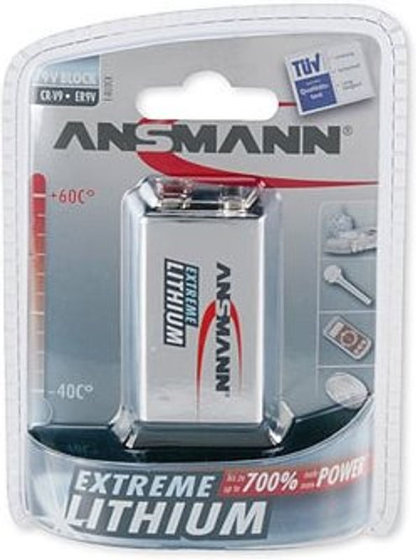 Ansmann Extreme Lithium 9V-Block Batterie in Silber und Grau - Bild 2