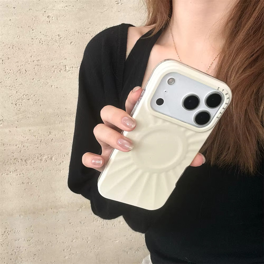 Xeber Luxus Ripple Flüssigsilikon Hülle mit MagSafe für iPhone 17 16 15 14 Pro Max in Orange - Bild 1