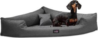 Tierlando TRIVIA Orthopädisches Eckhundebett aus Polyester in Hellgrau, B/T: 120 x 120 cm, Höhe: 25 cm - Bild 1