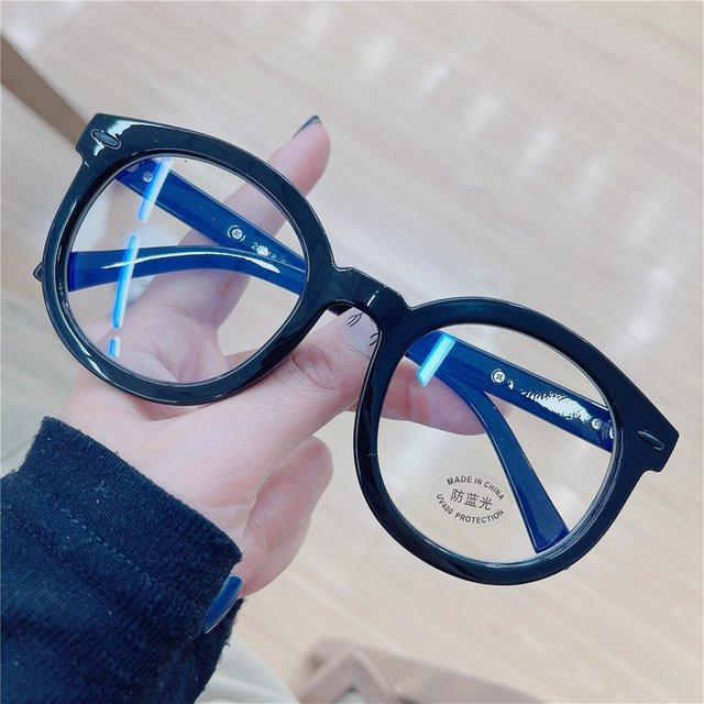 DIXSG Korrektionsbrille, Vollrand, Rund, Kunststoff, Schwarz, Damen - Bild 1