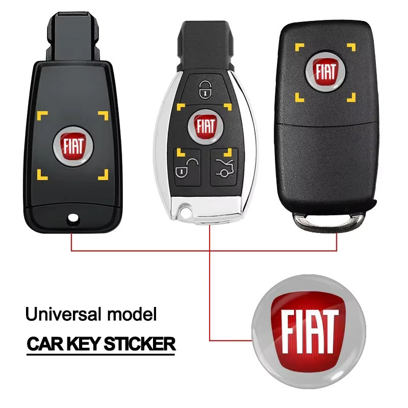 FIAT Auto-Fernbedienungsschlüssel-Emblem Abzeichen in Schwarz für Abarth 500 Panda Bravo Punto Tipo Linea Ducato Freemont, 14 mm - Bild 4