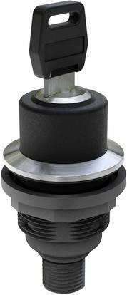 Georg Schlegel M12 Schlüsseltaste rastend, 1S rund, SHORTRON connect M12-Stecker in Schwarz und Silber - Bild 1