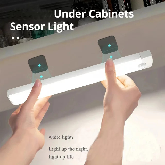 OKAL RED EAST LED Nachtlicht mit Bewegungssensor, weiß, kabellose USB-aufladbare Schrankbeleuchtung für Küche und Möbel - Bild 1
