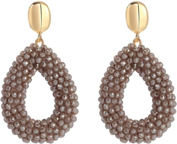 Suansuande Ohrschmuck, Tropfenform, Kristall, braun, Gold, Damen - Bild 1