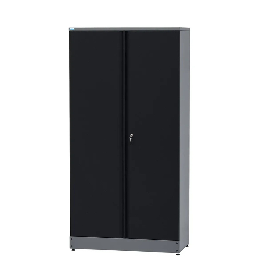 Küpper Materialschrank aus Stahlblech in Schwarz Matt mit 2 Türen, 10 Schubladen und Schloss, Höhe: 180 cm - Bild 1