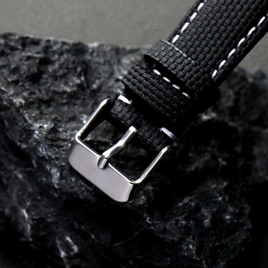 Raystray Uhrenarmband Fluorkautschuk, Edelstahl, Schwarz - Bild 2