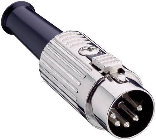 Lumberg 0137 06 DIN-Rundsteckverbinder Stecker gerade, 6-polig, Silber - Bild 1