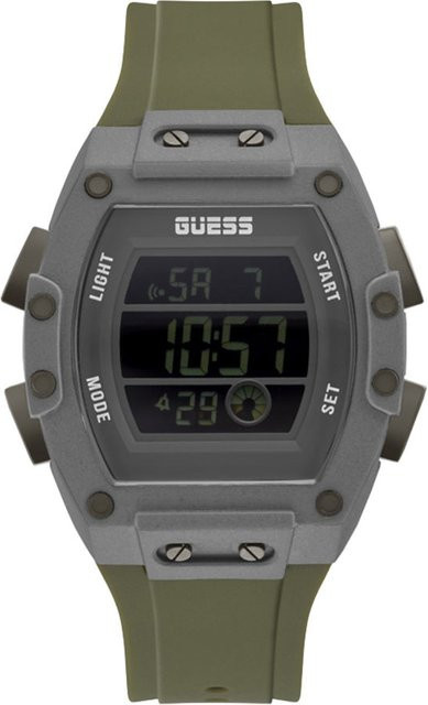 Guess Chronograph Herrenuhr, Tonneau, Quarz, Edelstahl, 45 mm, Schwarz - Bild 1