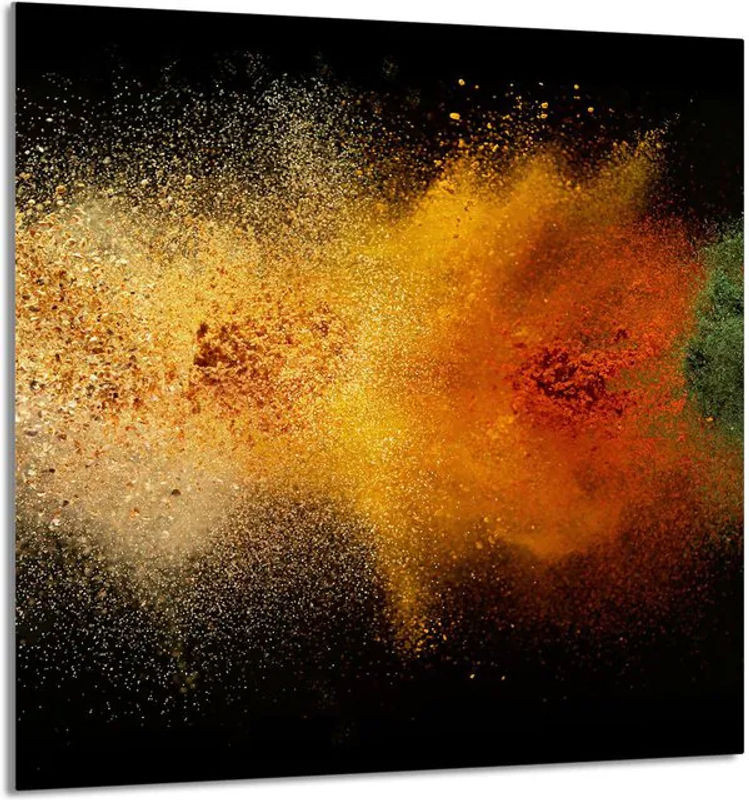 Modernes Glaspanel für die Küche mit floralem Design in Mehrfarbig, B: 60 cm, H: 65 cm - Bild 1