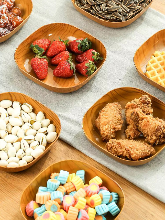KITPIPI Dessertplatte aus Kunststoff im japanischen Stil, 10er Set, Braun, Durchmesser: 14 cm - Bild 2