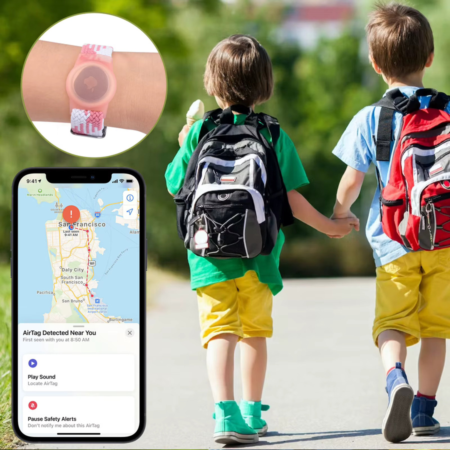 IEOVIEE Uhrenarmband Geflochtenes Band mit Hülle für Apple AirTags, Kinder - Bild 2