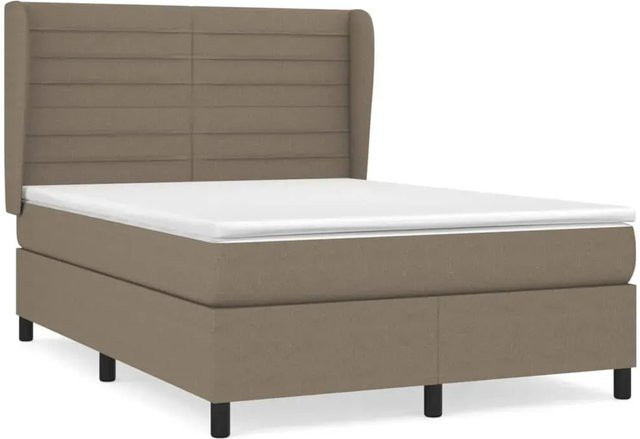 vidaXL Boxspringbett mit Matratze Hybrid-Design in Taupe, B/T/H: 140 x 190 x 118 cm - Bild 1