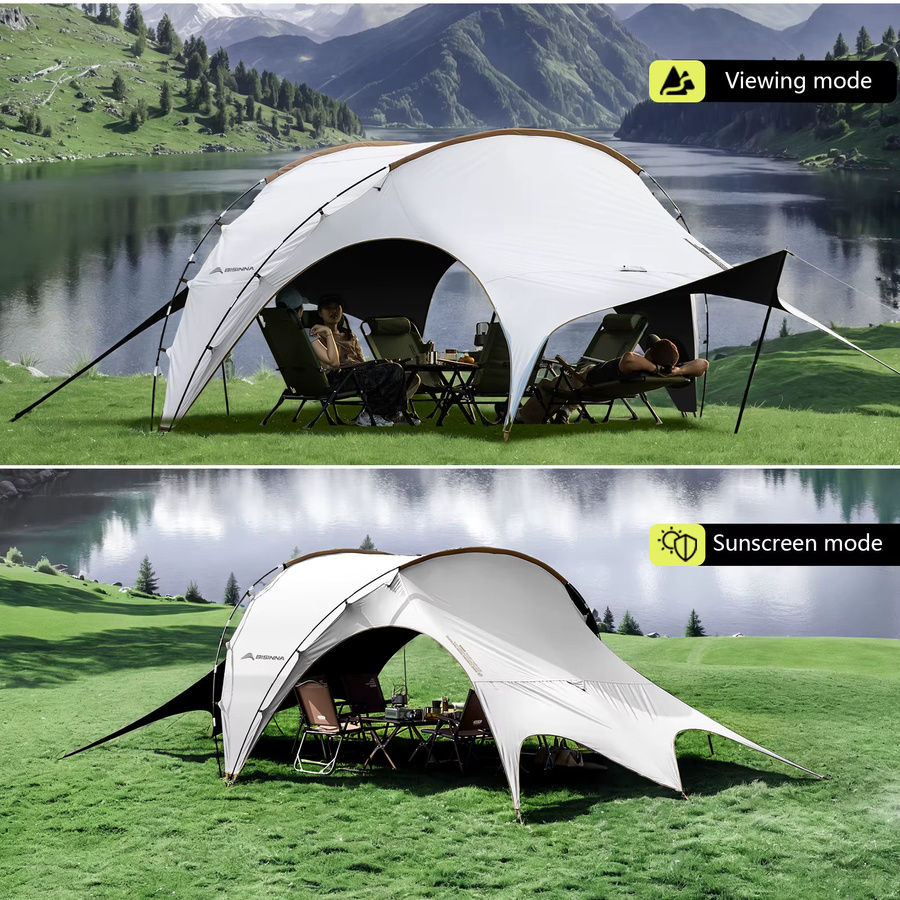 BISINNA Camping-Plane aus Polyester mit schwarzer Beschichtung, UV- und regenbeständiger Sonnenschutz für Garten und Strand - Bild 3