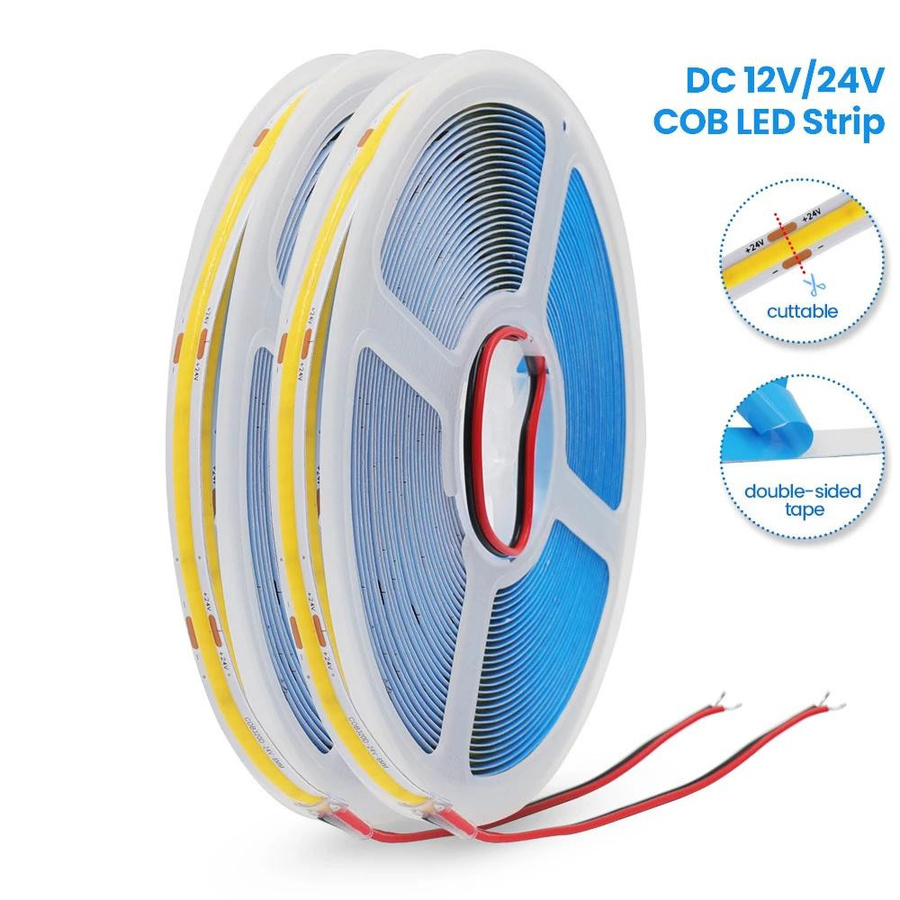 MnnWuu COB LED Streifen Gelb 12V mit 480 LEDs/m für lineare Beleuchtung - Bild 3