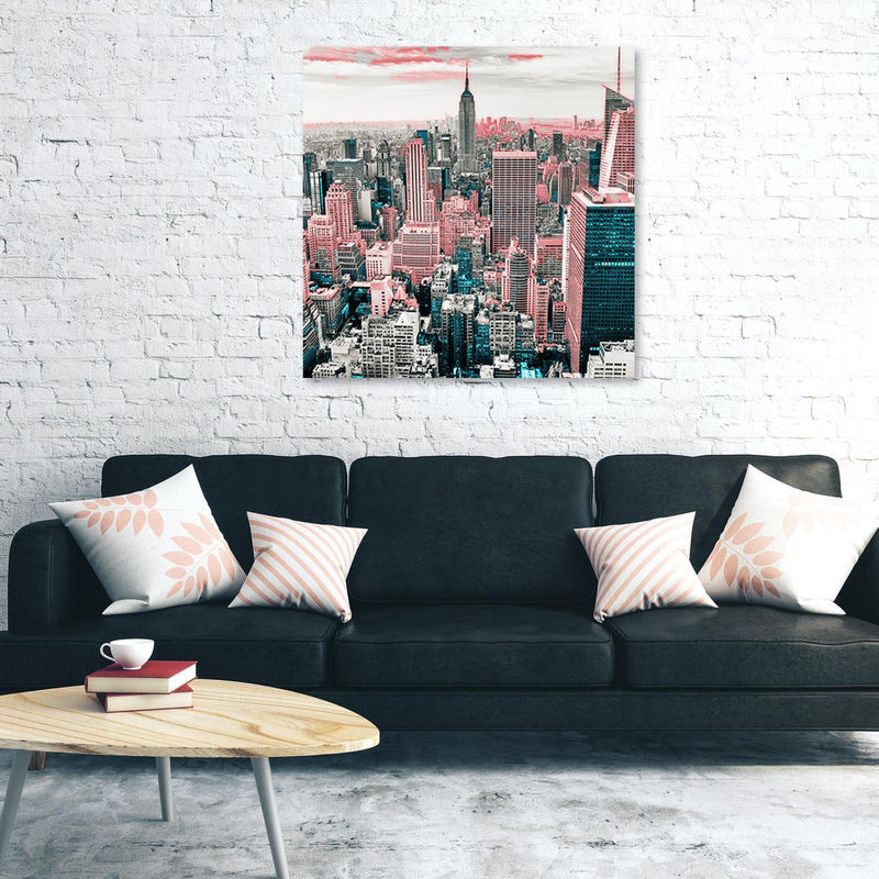 Feeby Leinwandbild New York Panorama modern mehrfarbig quadratisch B/H: 30 x 30 cm - Bild 1