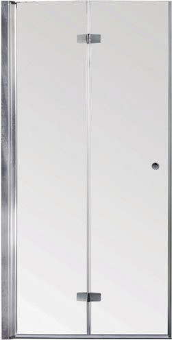 Sanotechnik Falttür Duet Drehfalttür aus Klarglas in Silber, B/H: 95 x 195 cm - Bild 1