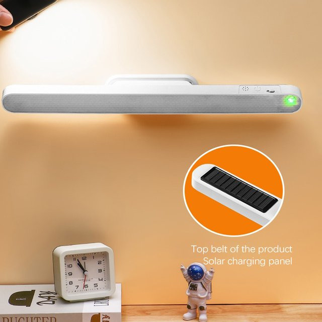 Lyfs LED Schreibtischlampe in Weiß, solarbetrieben und USB wiederaufladbar, magnetische Schrankleuchte mit stufenlosem Dimmer für Schrank, Kleiderschrank oder als Nachtlicht - Bild 1