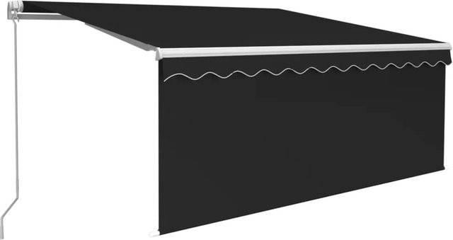 Furnicato Markise manuell einziehbar mit Rollo aus Polyestergewebe, Farbe: Anthrazit, B x H: 3,5 x 2,5 m - Bild 1