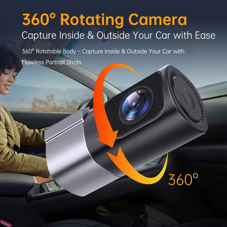 DEVASO Mini Dashcam 1080P Ultra HD mit 360 Grad Drehbarkeit, WLAN und Nachtsicht, Schwarz - Bild 3