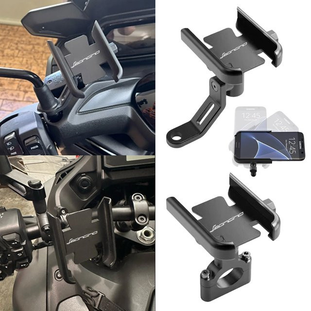 Motorrad-Lenker-Navigations-Handyhalterung für Benelli Leoncino 125 250 500 800 in Schwarz - Bild 1