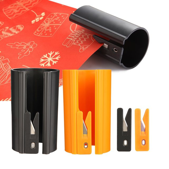 HORN Schiebe-Geschenkpapierschneider aus ABS in Orange/Schwarz - Bild 1