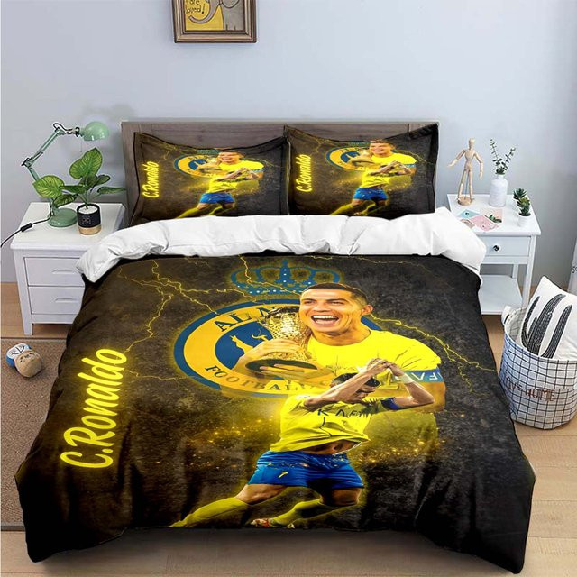 Gu Tao Bettwäsche Set mit R-Ronaldo Aufdruck, Gelb, B/H: 135 x 200 cm - Bild 1