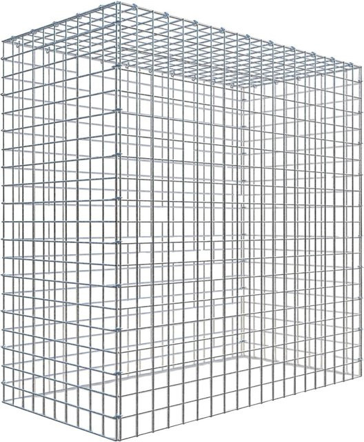 Gabiona C-Ring Anbaukorb Typ 3 in Silbergrau, Maschenweite 5 x 5 cm, B/T/H: 100 x 100 x 50 cm - Bild 1