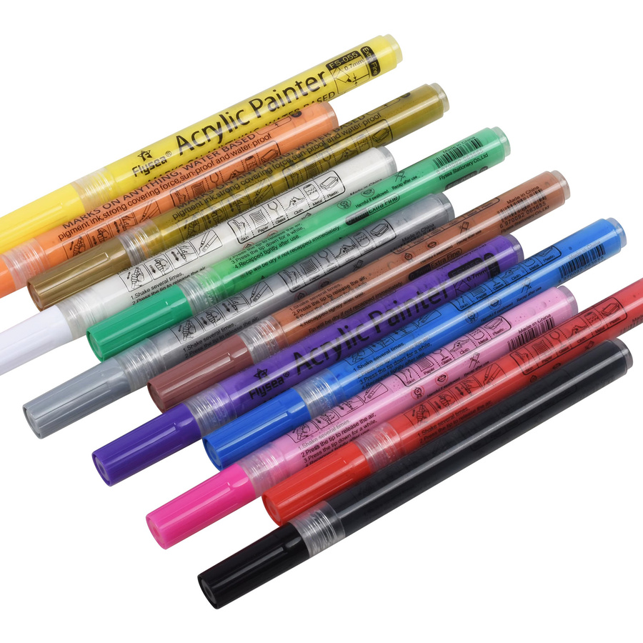 Golf Club Acryl-Marker Set mit Farbwechselfunktion, 0,7 mm feine Spitze, wasserfest und sonnenfest, mehrfarbiges Set inklusive Schwarz - Bild 3