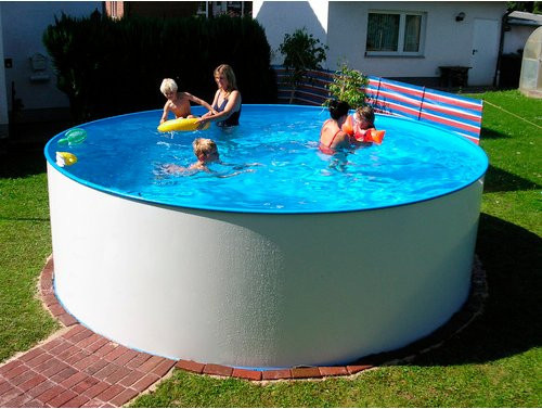 Sunfun Rundpool aus Stahlwand in Weiss und Blau mit Filterpumpe, Durchmesser: 300 cm, Höhe: 120 cm - Bild 1