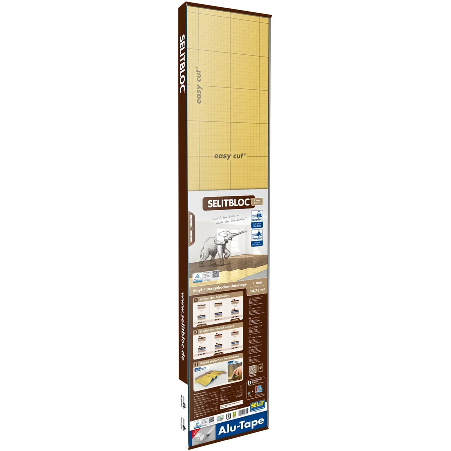 Selitbloc GripTec Trittschalldämmung mit AquaStop Dampfsperre, Dicke: 1 mm, Fläche: 15 m² - Bild 2
